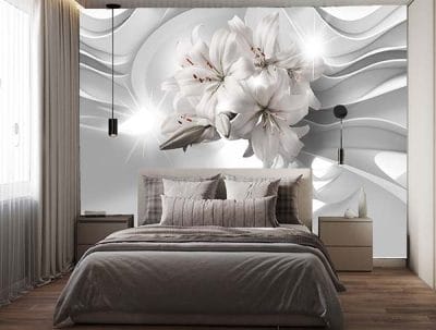 Фотошпалери 3d Білі лілії