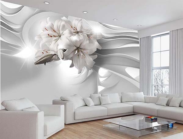 Фотошпалери 3d Білі лілії - Зображення 2