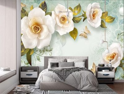 Фотошпалери Гілка порцелянових троянд