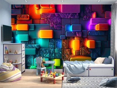 Фотошпалери 3D різнокольорові куби