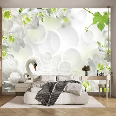 Фотошпалери Лебеді 3D