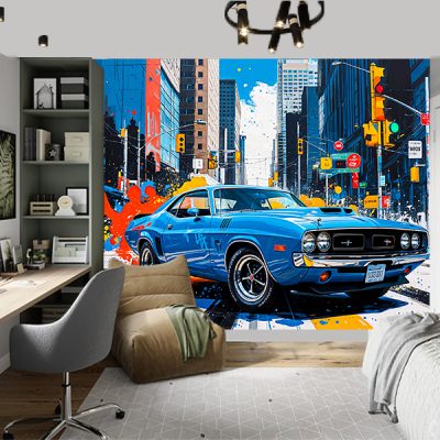 Фотошпалери Синій Chevrolet Camaro
