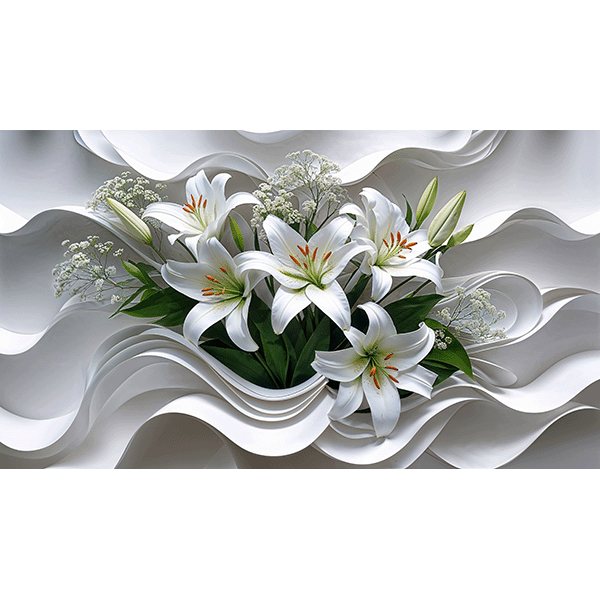 Фотошпалери Лілії в білих хвилях - Зображення 4