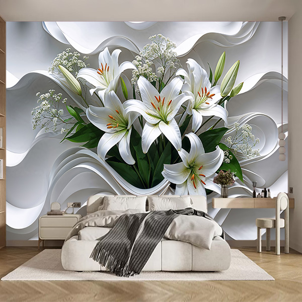 Фотошпалери Лілії в білих хвилях - Зображення 2