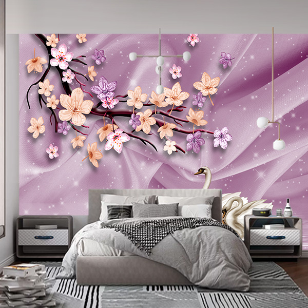 Фотошпалери Гілка дерева з магноліями над водою - Зображення 3