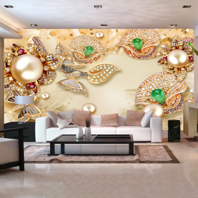 Фотошпалери Квіти з перлів і діамантів