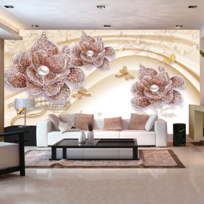 Фотошпалери Квіти з перлами