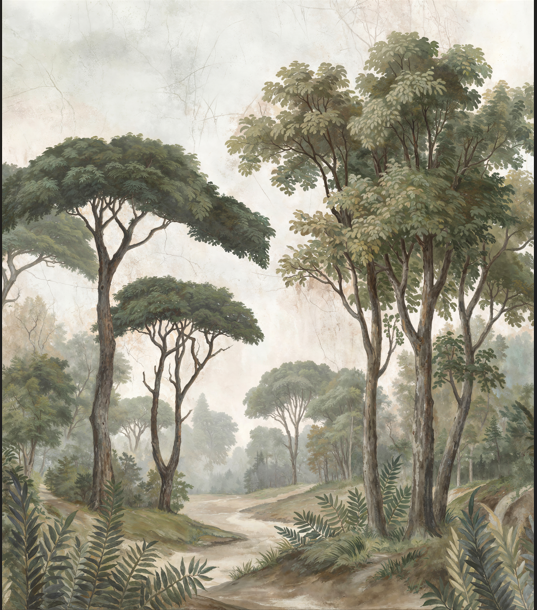 Фотошпалери Зелений ліс. Ціна 1000 грн за виріб.