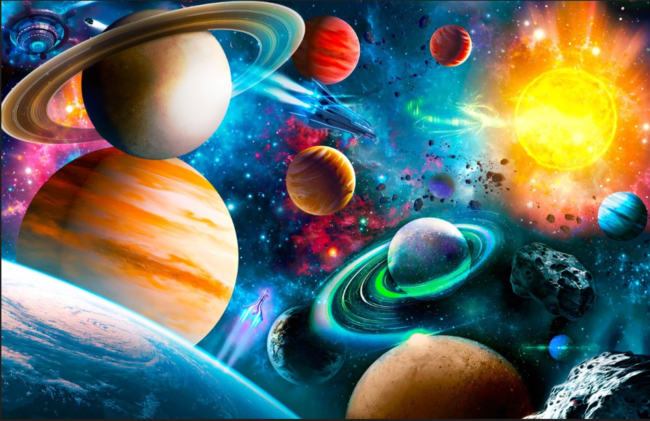 Фотошпалери Парад планет. Ціна 1600 грн за виріб.